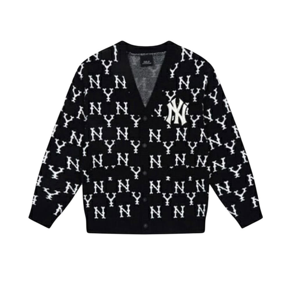 MLB Korea NY Yankees Monogram Cardigan Sweater Unisex M